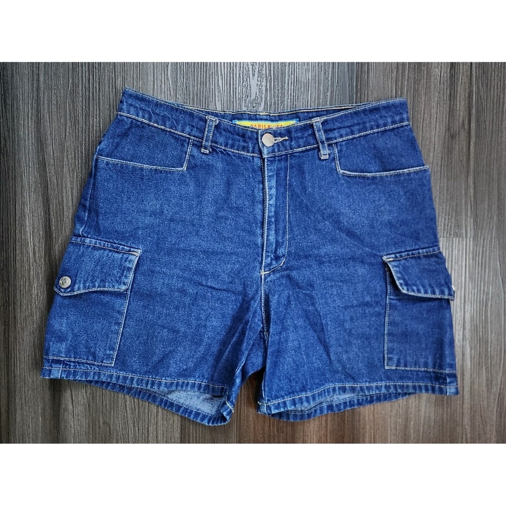 Paris Blues Originals Women's Size S Denim Cargo Shorts Blue Y2K 90s